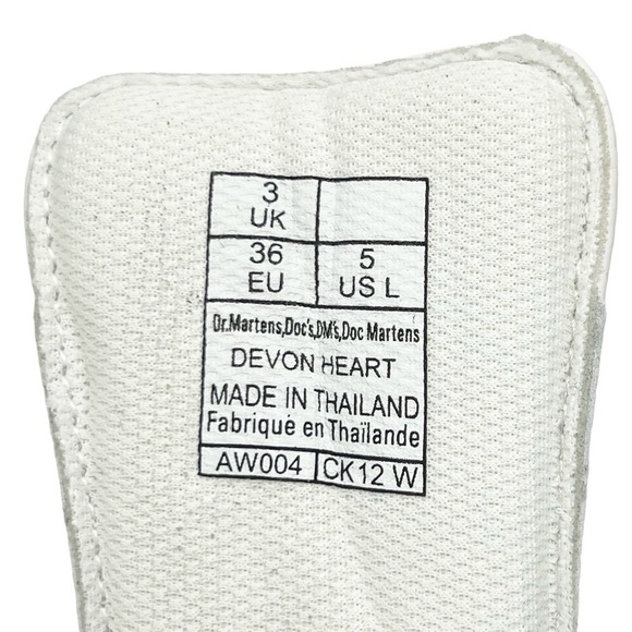 New Dr. Martens Devon Heart Platform White Leather Ankle Boots Women Size 5 Docs - Picture 7 of 11
